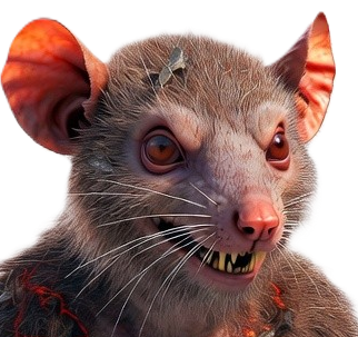 A mutant rat monster snarling